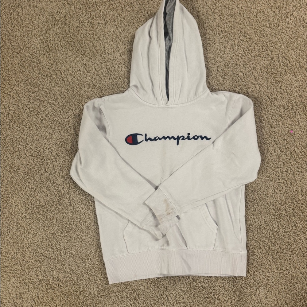 Champion Gray and White Athletic Hoodie